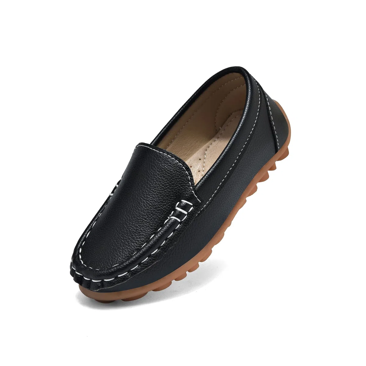 Mocasines de PU Cuero para Niños Chicos Chicas Moda Loafers Casual Barco Zapatos Plano Antideslizantes Oxfords Comode Caminar Zapatos