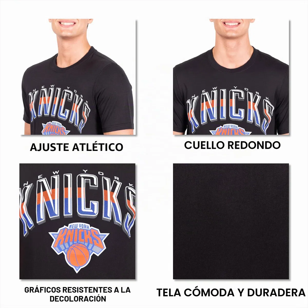 Ultra Game NBA Arched Plexi tee for Men Camiseta de Manga Corta con plexiglás arqueado para Hombre, Negro, L