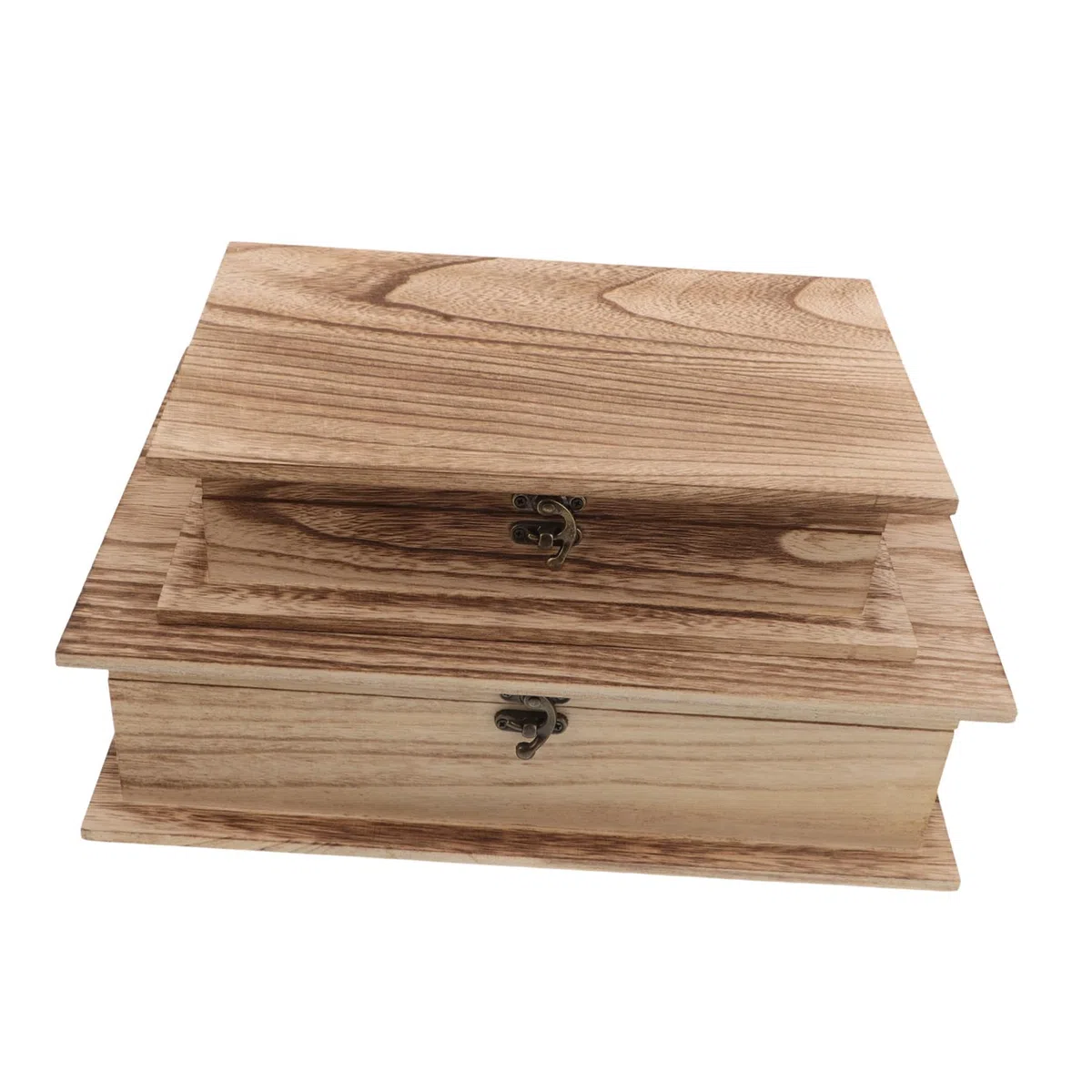 Cabilock 2 Piezas Caja de Madera para Guardar la Biblia Joyero de Madera Caja de Recuerdos con Tapa de Escritorio para Almacenar Joyas Tarjetas y Recuerdos Dormitorio o Escritorio
