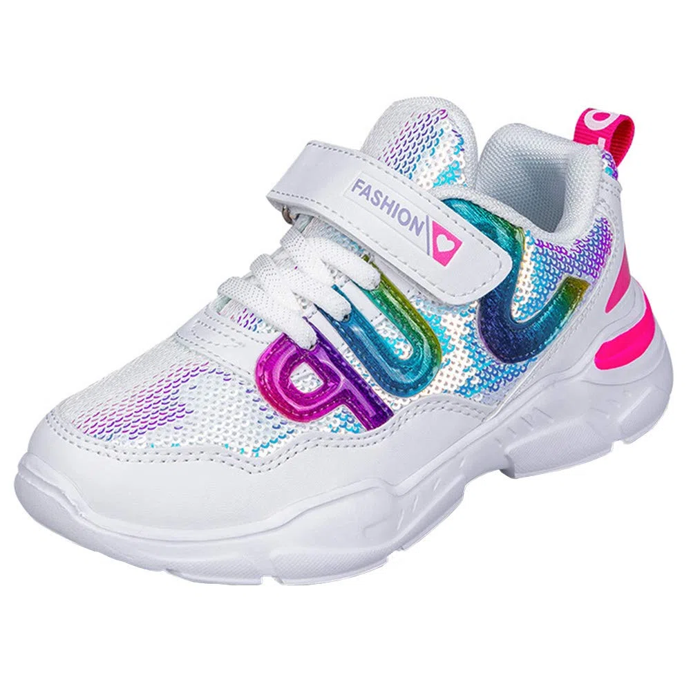 Zapatillas con Lentejuelas Niña Zapatos de Gimnasia para Caminar Ligero Trainers Kids