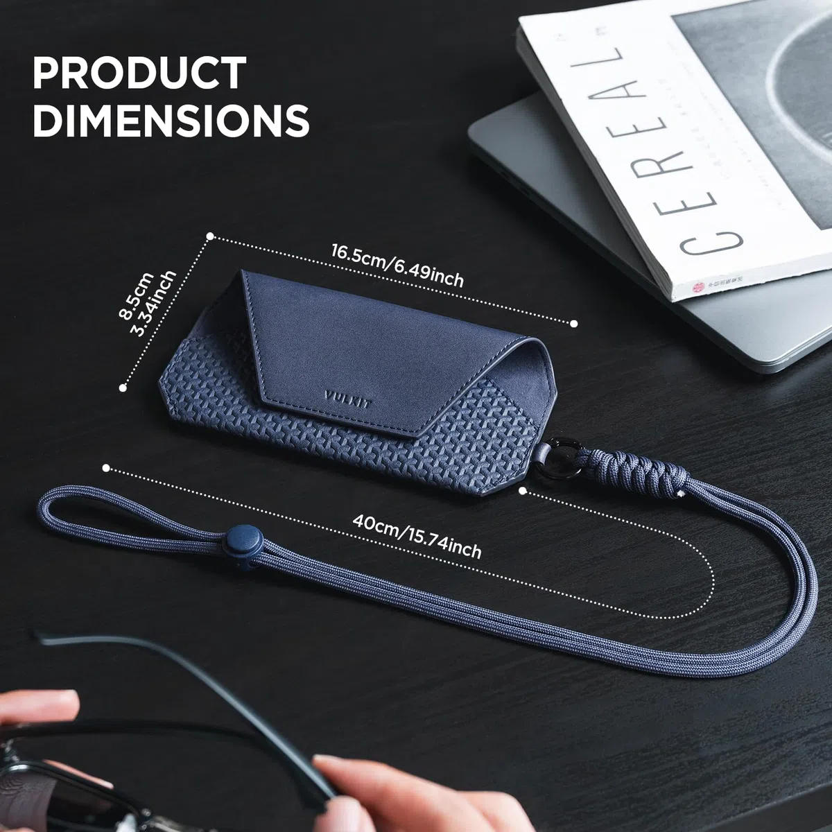 VULKIT Estuche Portátil de Cuero Sintético para Gafas de Mujer y Hombre, Funda Delgada para Gafas de Sol, Estuche Unisex para Lentes, Compatible con la mayoría de Gafas y Lentes de Sol, Talla Única