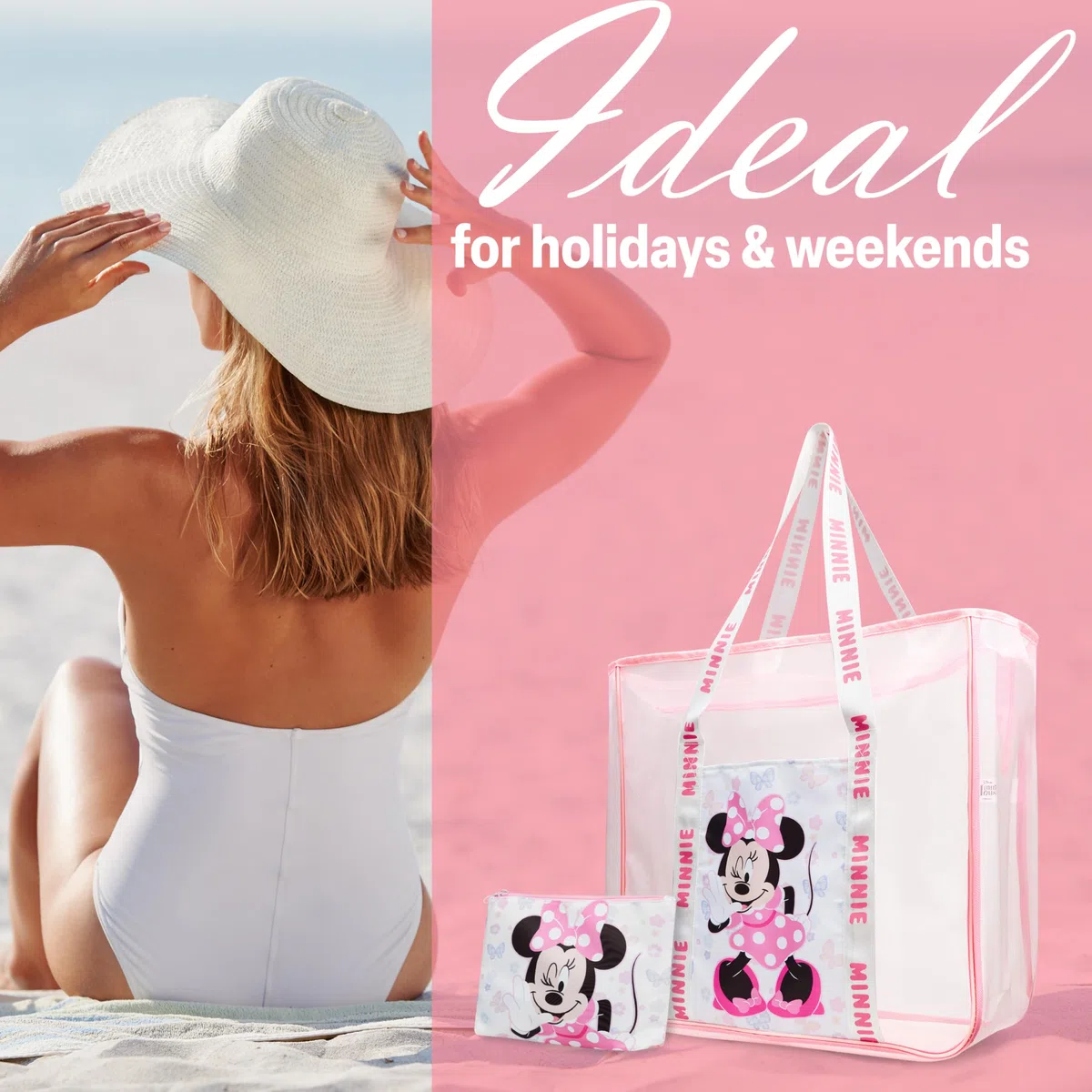 Get Trend Bolso de Playa Mujer Adolescente Bolsa de Verano con Neceser Pequeño para Piscina y Vacaciones Viajes Accesorios para Mujer