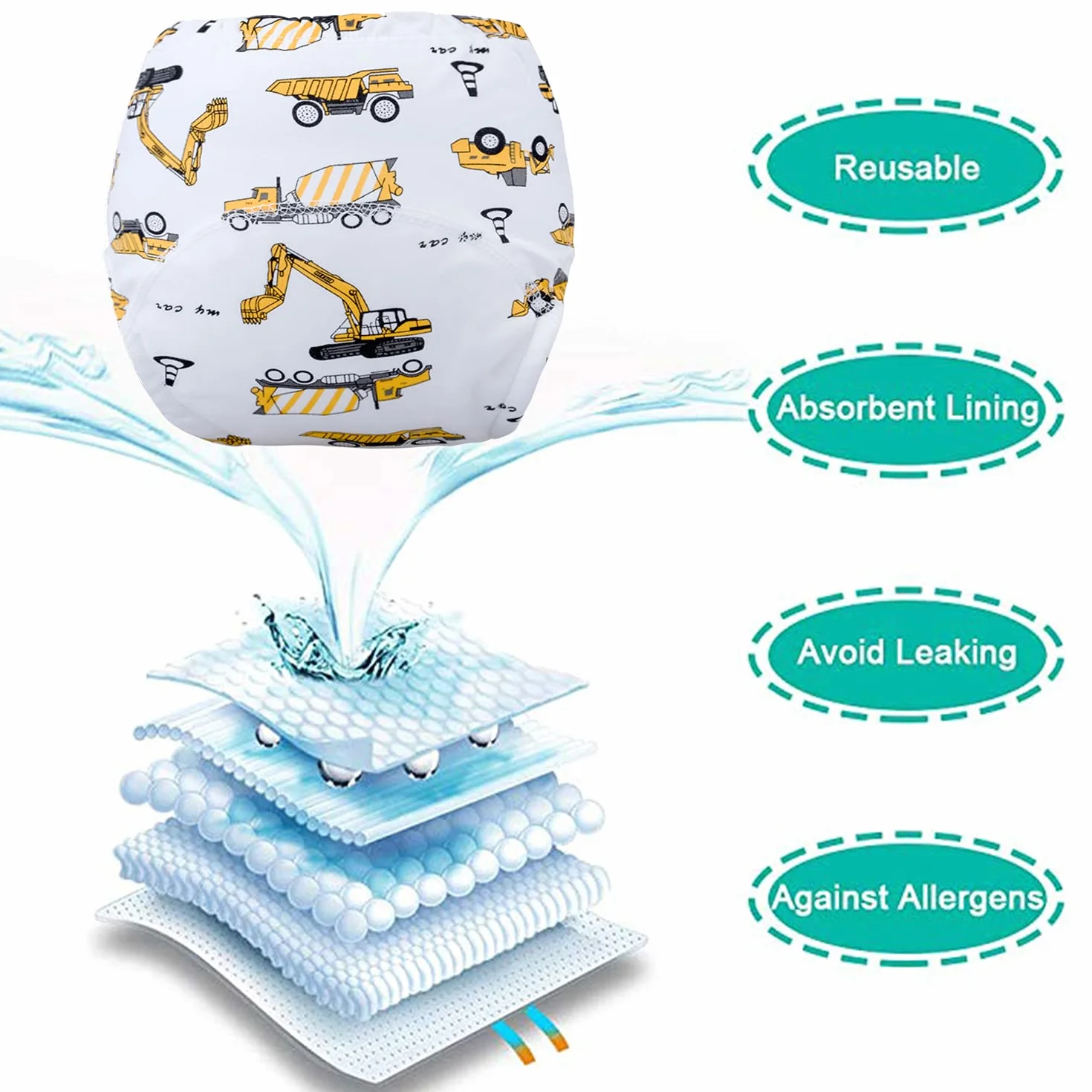 JackLoveBriefs Bragas de Aprendizaje Calzones de Entrenamiento para bebé 8 Paquetes(4 Años) Multicolor，Talla：100