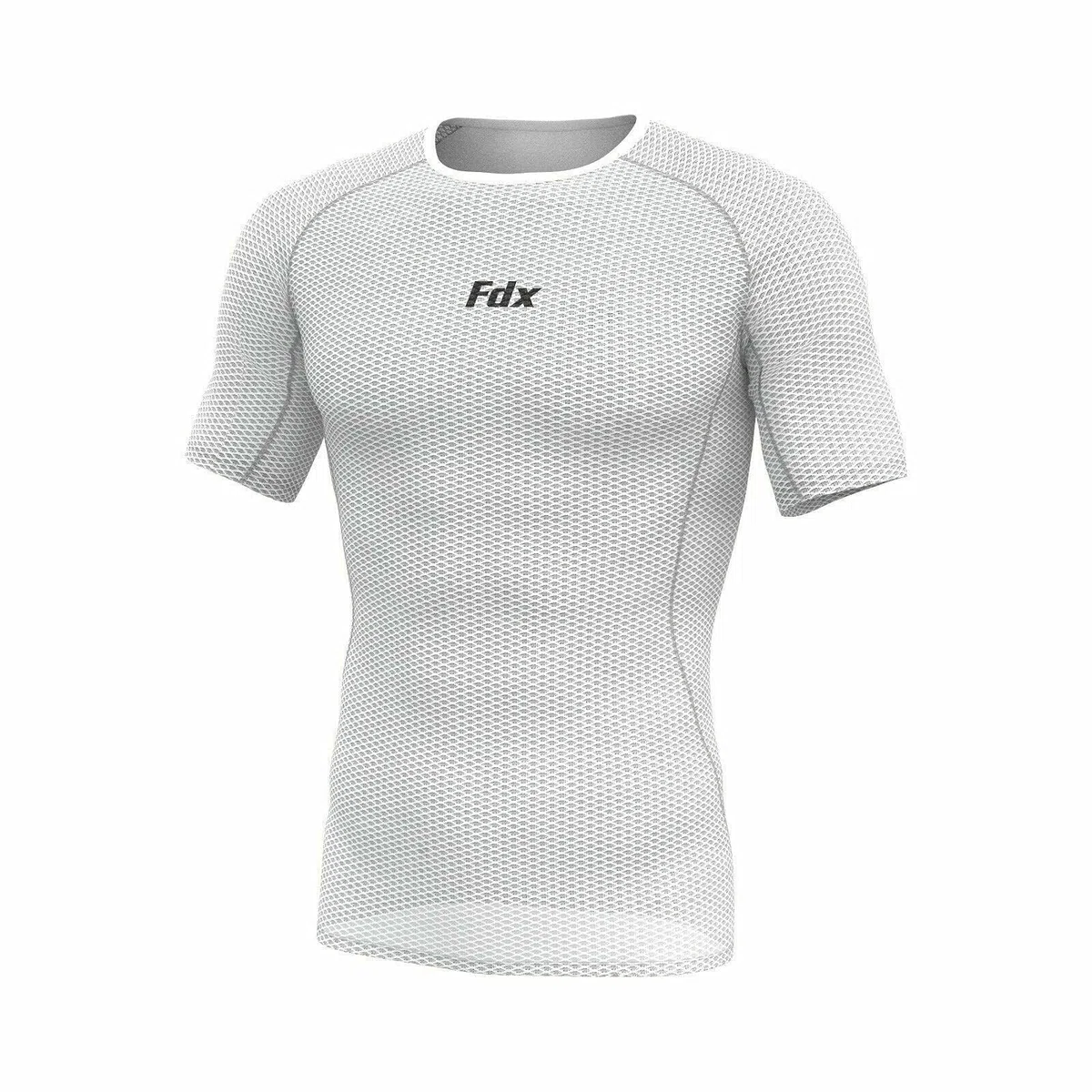 FDX Camiseta Funcional Cool Mesh de Manga Corta para Hombre, Ultraligera, Transpirable y antiolor, Ideal para Ciclismo de Verano, Running, Fitness, Entrenamiento y Senderismo