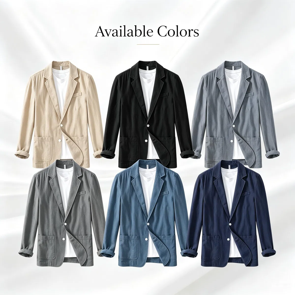 Genérico Blazer De Lino Y Algodón para Hombre, Chaqueta Ligera De Verano, Abrigo Deportivo De Lino para Hombre, Chaqueta De Traje De Dos Botones, Blazer Fino Elegante E Informal para Negocios, Tra