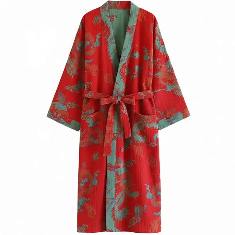 De Baño De Estilo Japonés, De Dormir De Algodón Jacquard para Mujer, Kimono Yukata, Pijama, De Baño, Ropa De Dormir.