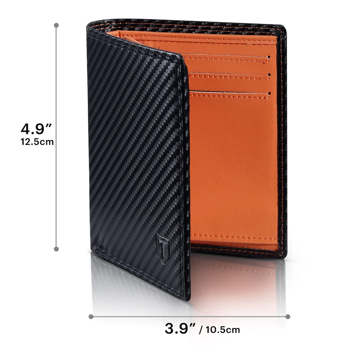 TEEHON Carteras de Cuero de Fibra de Carbono con Bloqueo RFID para Hombre con Bolsillo para Monedas con Cremallera, 11 tarjeteros, 2 Ventanas de identificación, 2 Compartimentos para Billetes