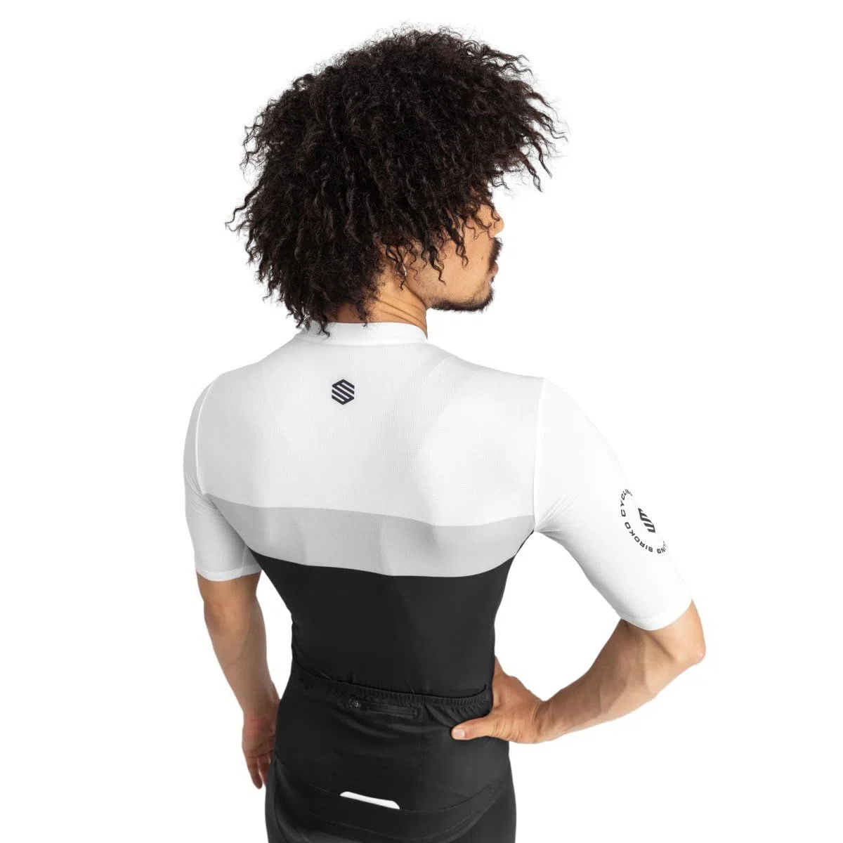 SIROKO - Maillot de Ciclismo Verano M3 Podium - L - Negro/Blanco