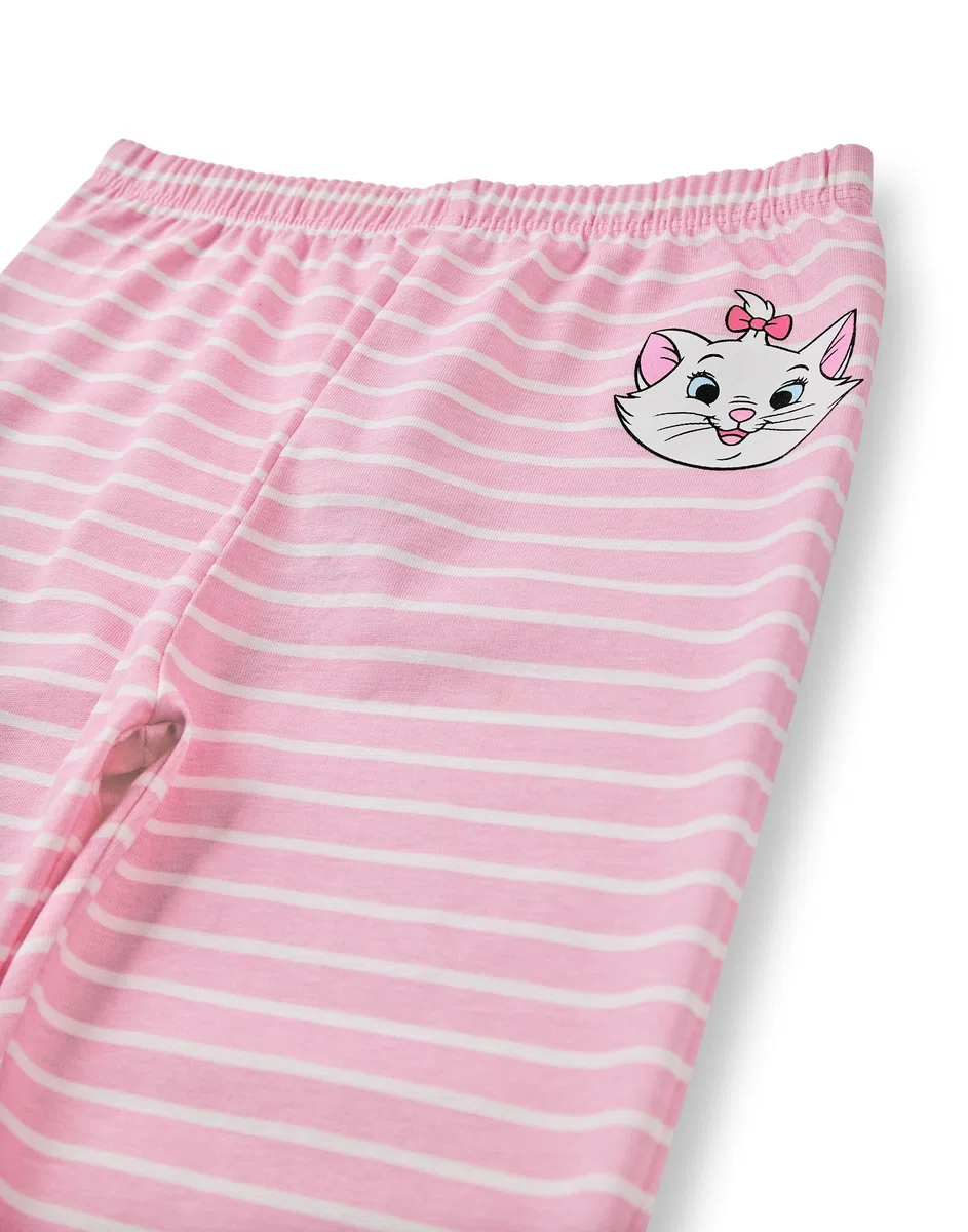Disney The Aristocats Conjunto de Pijama Marie Girls | Pijamas gráficos de Manga Larga a Rayas y piernas largas para niños en Rosa | Regalo de Merchandising de Ropa de Dormir