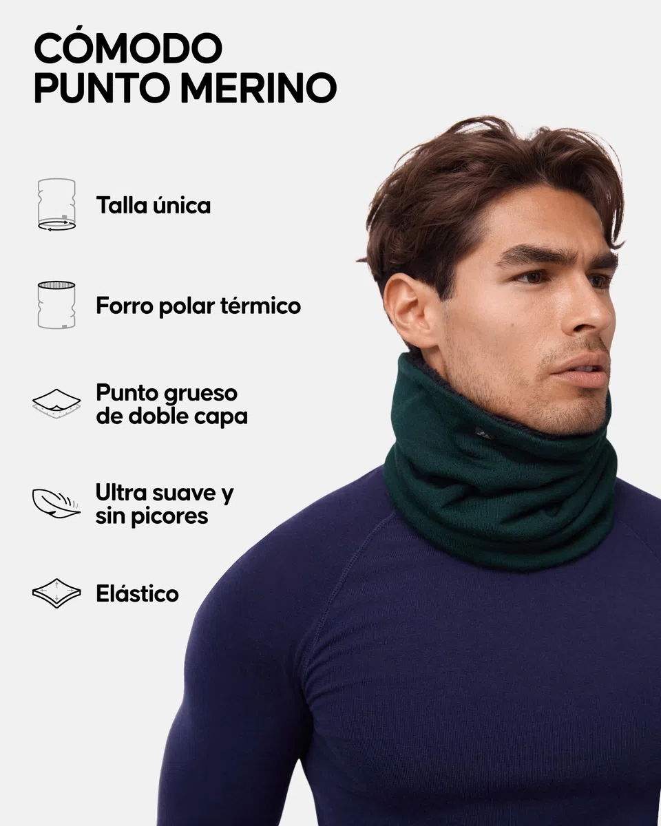 DANISH ENDURANCE Braga de Cuello Térmica de Merino con Forro Polar, Polaina, Balaclava, Calentador de Cuello para Invierno, para Hombres y Mujeres