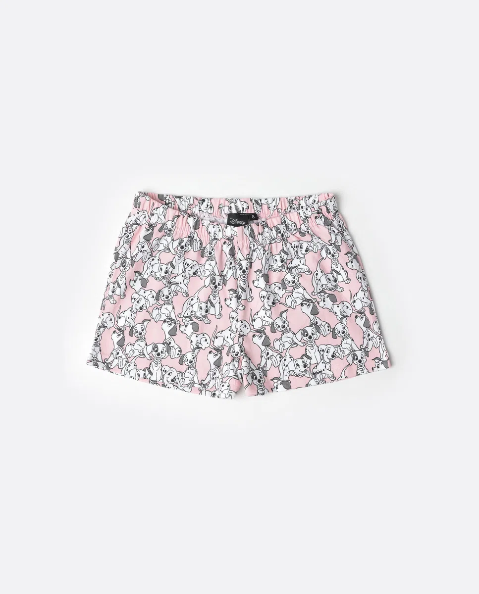 Disney Pijama niña Verano algodón - Pijama sin Mangas Dalmatians para niña – pantalón Corto con Cinturilla elástica Estampado – Tejido Suave al Tacto, Gris Jaspe - Talla 8 años