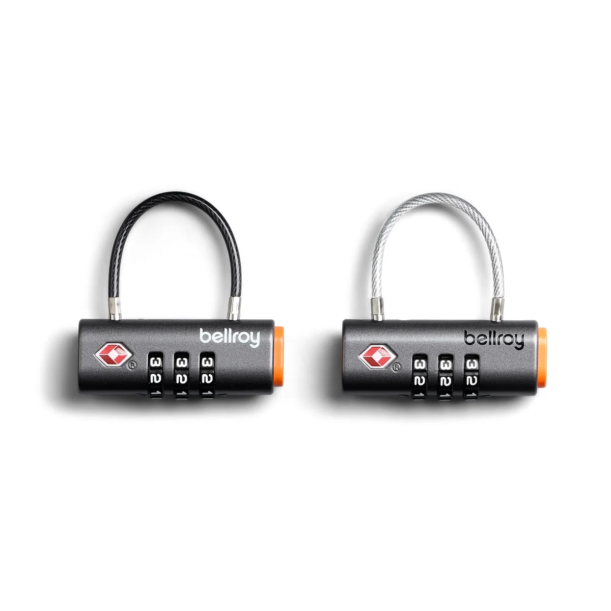 Bellroy Travel Lock Duo (Set de 2 Candados para equipaje TSA con combinación y ajuste flexible) - Graphite