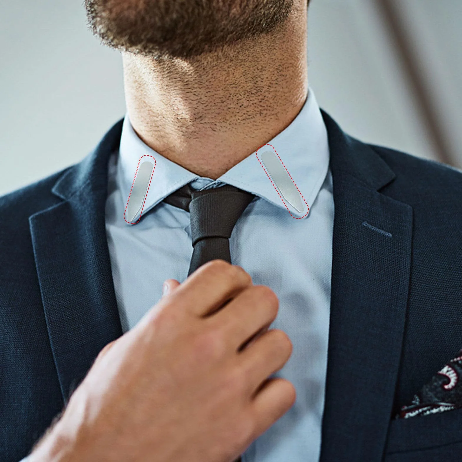 40 piezas de collar de metal para camisa de acero inoxidable con caja de almacenamiento y 10 imanes, para la mayoría de camisas de negocios para hombre (4 tamaños)