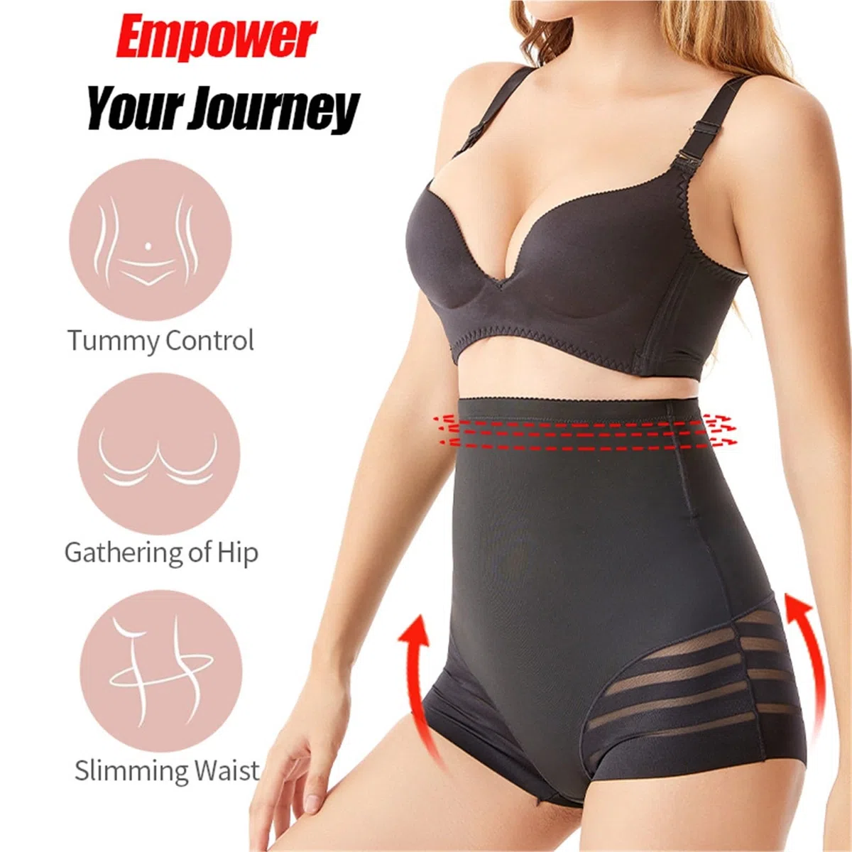 Faja Reductora Mujer Adelgazante Bragas Moldeadoras De Encaje con Tiras For Mujer, Sin Costuras, De Cintura Alta, Moldeadoras De Glúteos(Nude,M)