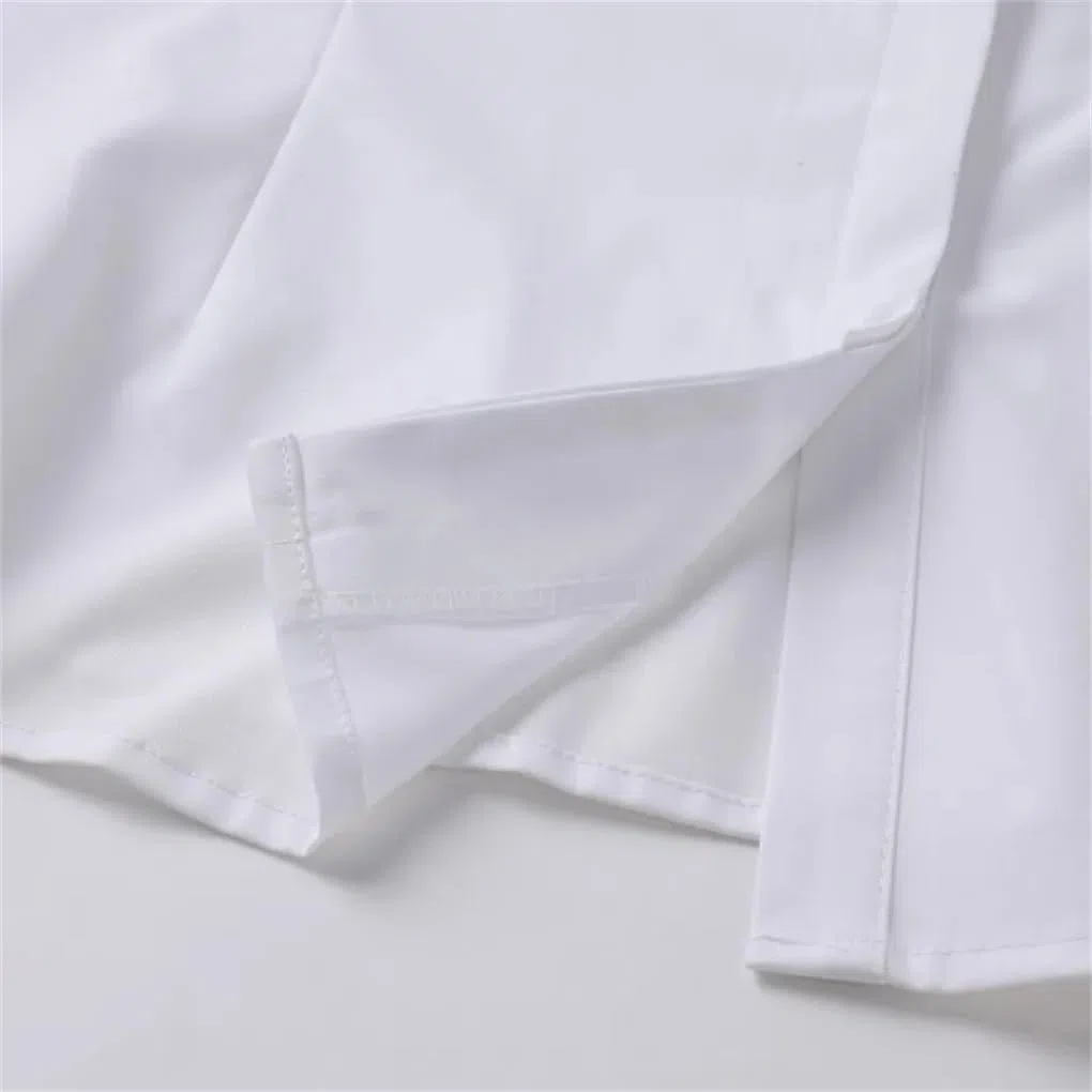 HEYDHSDC Camisa de manga larga para mujer, color azul, para oficina, negocios, formal, cuello de lazo, para trabajo