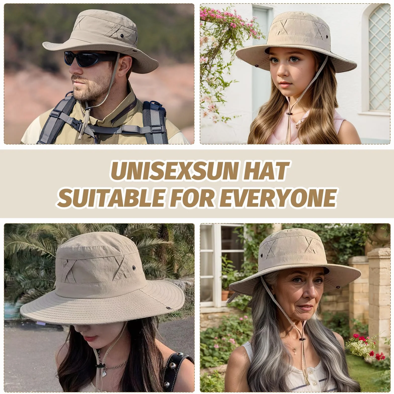 Unisex Transpirable Gorro De Sol, Gorro Senderismo Plegable, Resistente Al Viento Y Transpirable, Protección UV Sombrero De Pescador con ala Ancha Y Protección UV para Verano