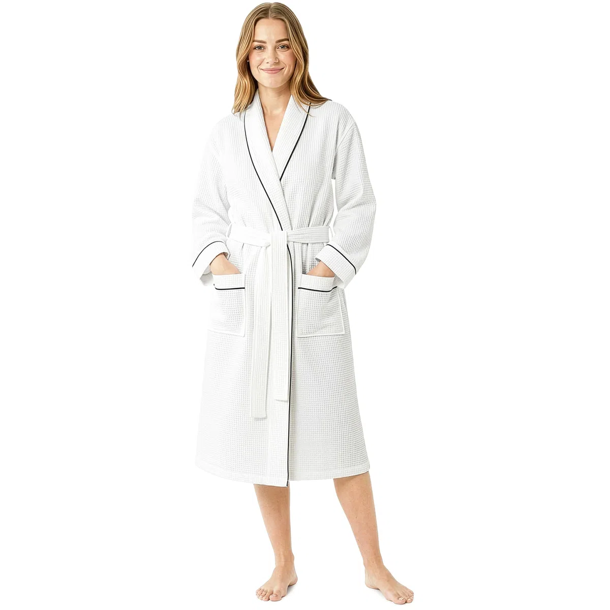 Get Trend Albornoz Mujer Waffle S-2XL, Bata Ligera con Cinturón, Bata Casa Mujer Suave y Transpirable, Regalo para Ella
