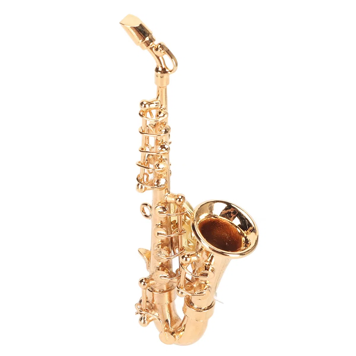 Broche de Instrumento Musical, Forma de Saxofón Realista Broche Musical en Miniatura Moda Dorada Exquisita con Caja de Regalo para Cumpleaños