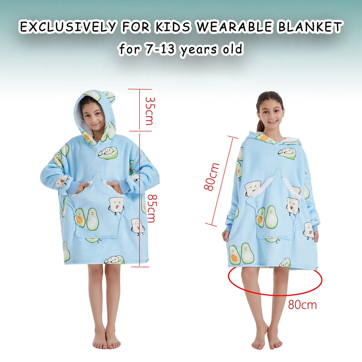 Manta con Capucha de Gran tamaño para Niños,Manta Térmica Súper Suave con Capucha,Manta con Capucha usables para Mayoría de los Niños y Adolescentes,Talla única