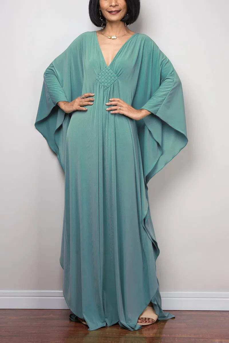 Wemen's - Vestido largo caftán bohemio para traje de baño de playa, talla única