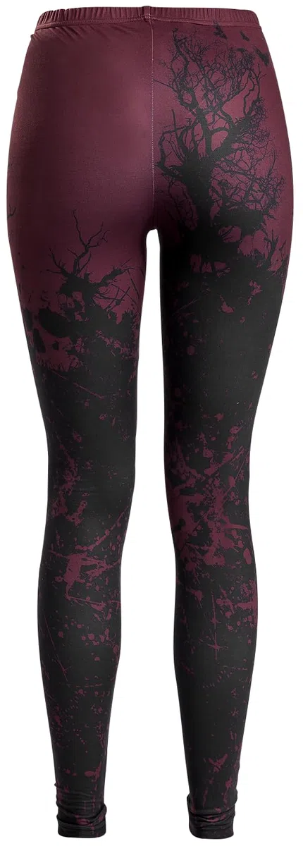 Black Premium by EMP Mujer Leggings Rojo Oscuro con Estampado Allover