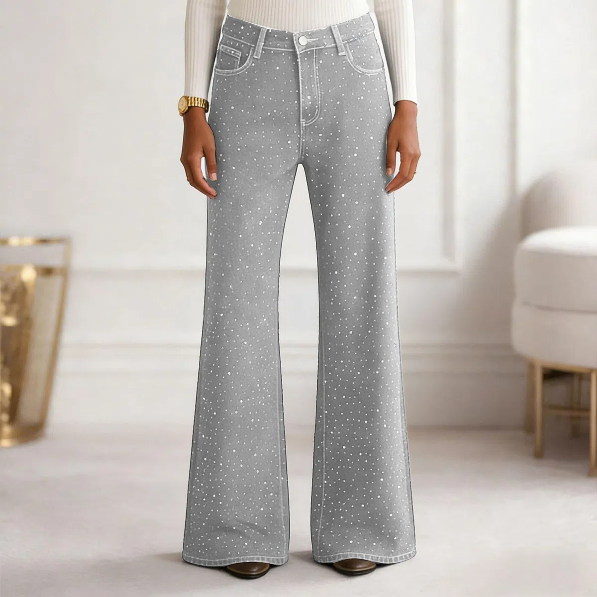 Vaqueros Mujer Anchos Ajustados Rasgados para Mujer Pantalones Vaqueros Holgados para Cintura Elástica Pantalones De Mezclilla Ligeros Uso Casual Y Diario