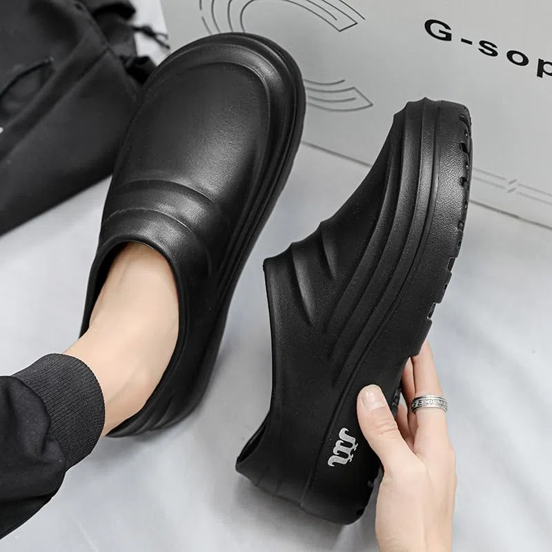MEIAGDT Zapatos de Cocina Antideslizantes para Hombre y Mujer, Zapatos de Chef Resistentes al Aceite e Impermeables con Suela de Goma Antideslizante, Zuecos de Hombre para