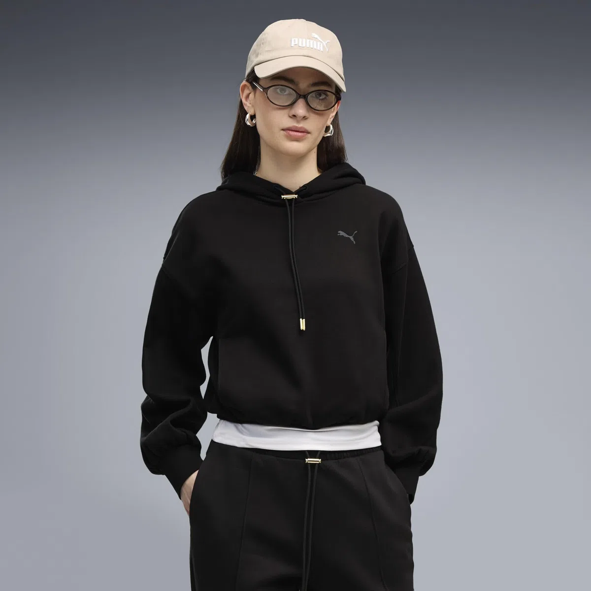 PUMA Sudadera con Capucha Holgada Her de Felpa Mujer