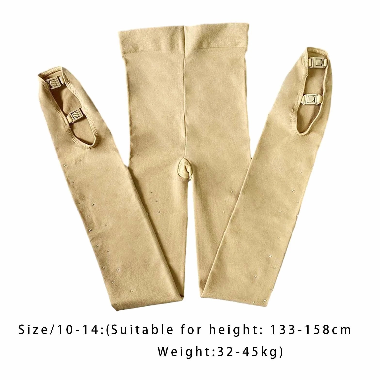 Mallas de patinaje sobre la bota para patinaje artístico con hebillas dobles, leggings para actuaciones de patinaje sobre hielo