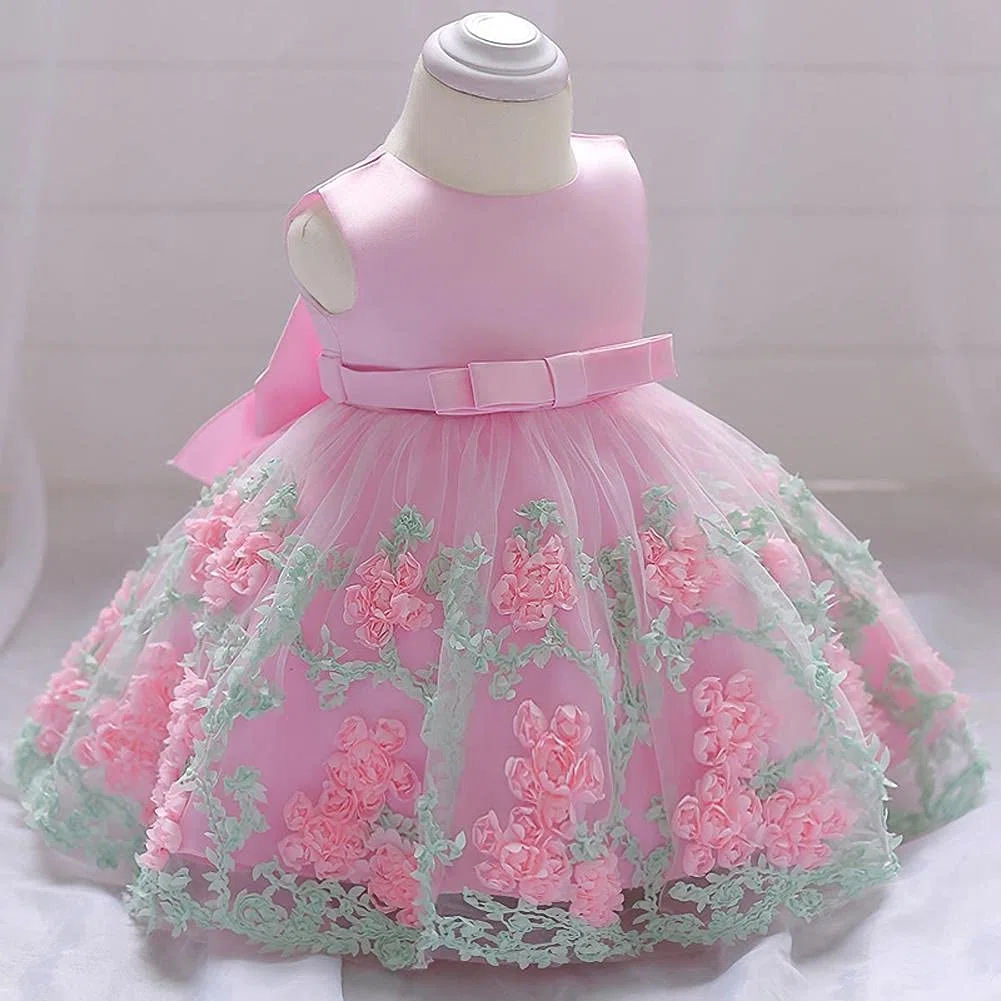 Lito Angels Vestidos Elegante Dama de Honor para Boda Fiesta Ceremonia para Bebe y Pequeñas Niñas, Azul Rosa Morado Amarillo