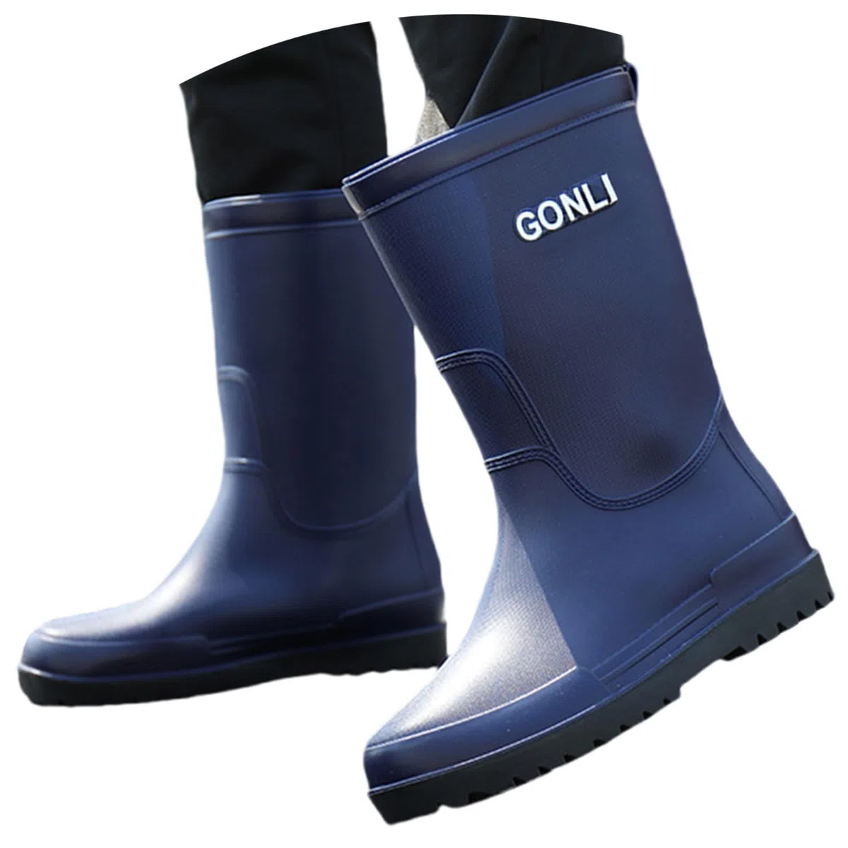 Botas de goma para hombre, botas de lluvia de media altura, botas de lluvia antideslizantes, botas de goma impermeables, botines de Wellington Botines de lluvia para exteriores, botas de jardín, botas