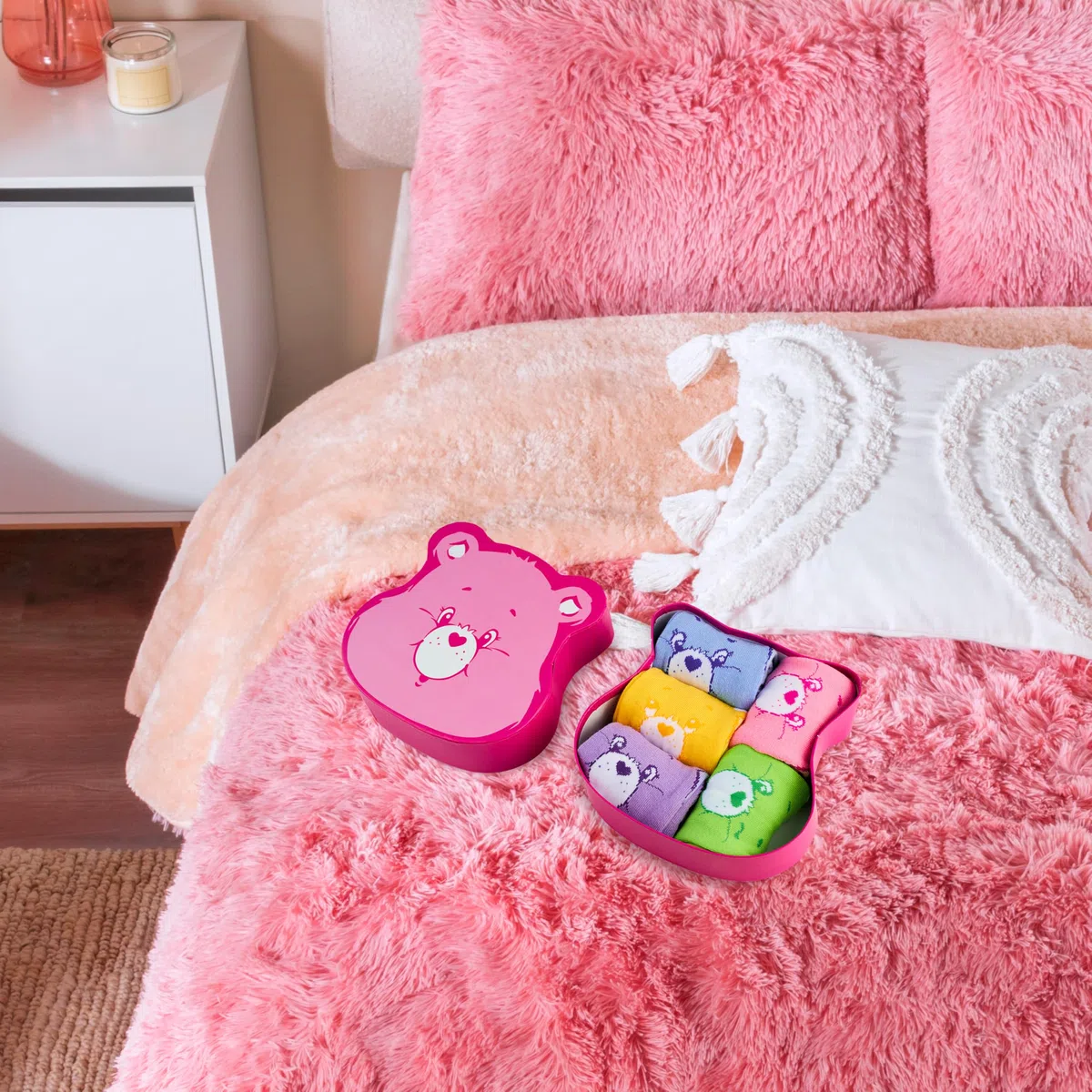 Get Trend Care Bears Calcetines Mujer y Adolescente, Paquete de 6 Calcetines Transpirables y Cálido, 36-41, Regalo Mujer