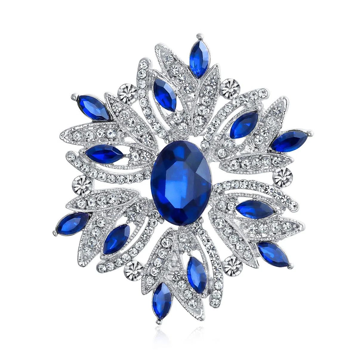 Moda Grande Declaración Estilo Vintage Cristal Simulado Bufanda Flor Art Deco Broche Alfiler Para Mujer