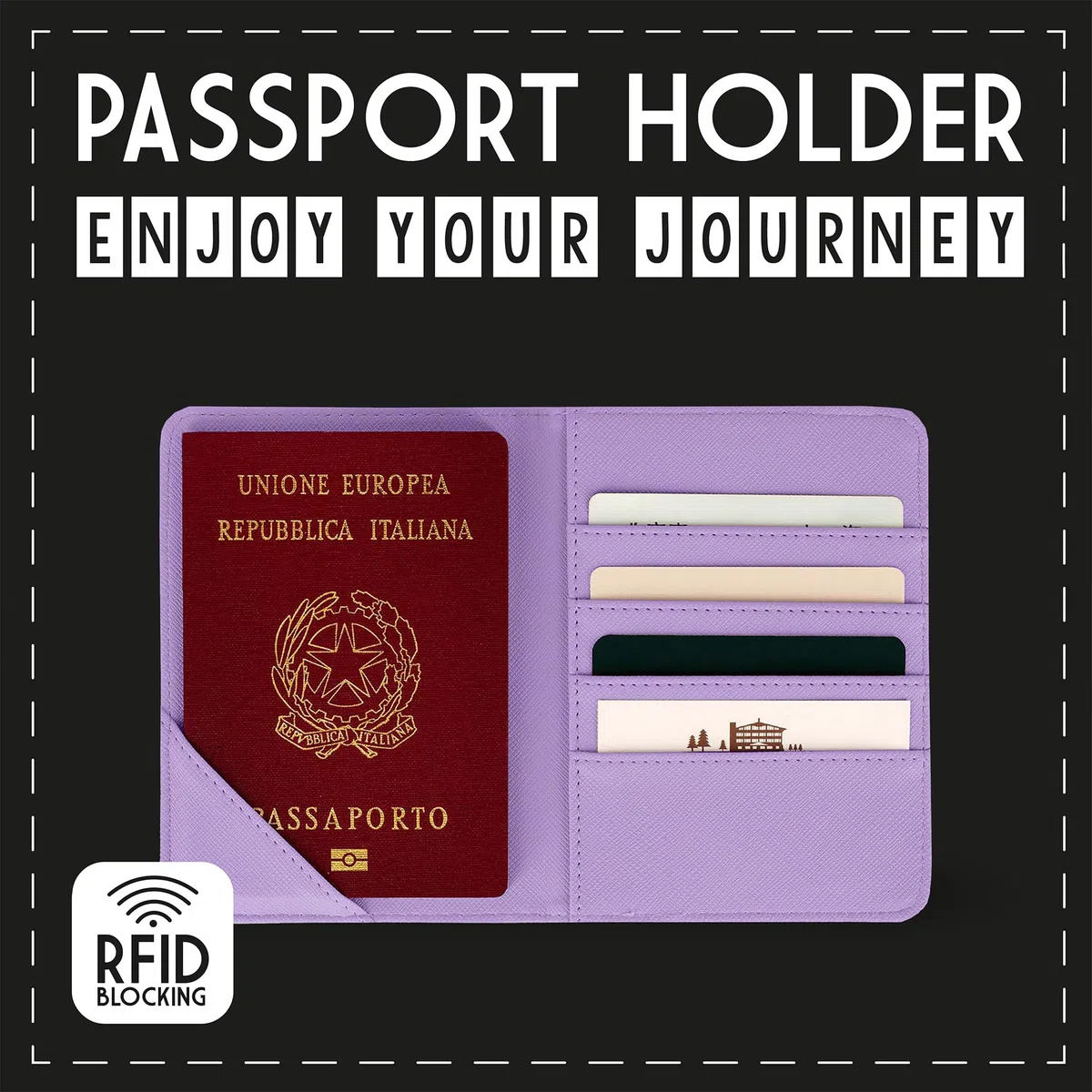 Legami - Soporte para Pasaporte con Flores, Soporte para Billetera de Viaje, Funda para Pasaporte, 1 Bolsillo para Pasaporte, 4 Bolsillos para Tarjetas, protección RFID, 10,5 x 14 x 1 cm, Tema de