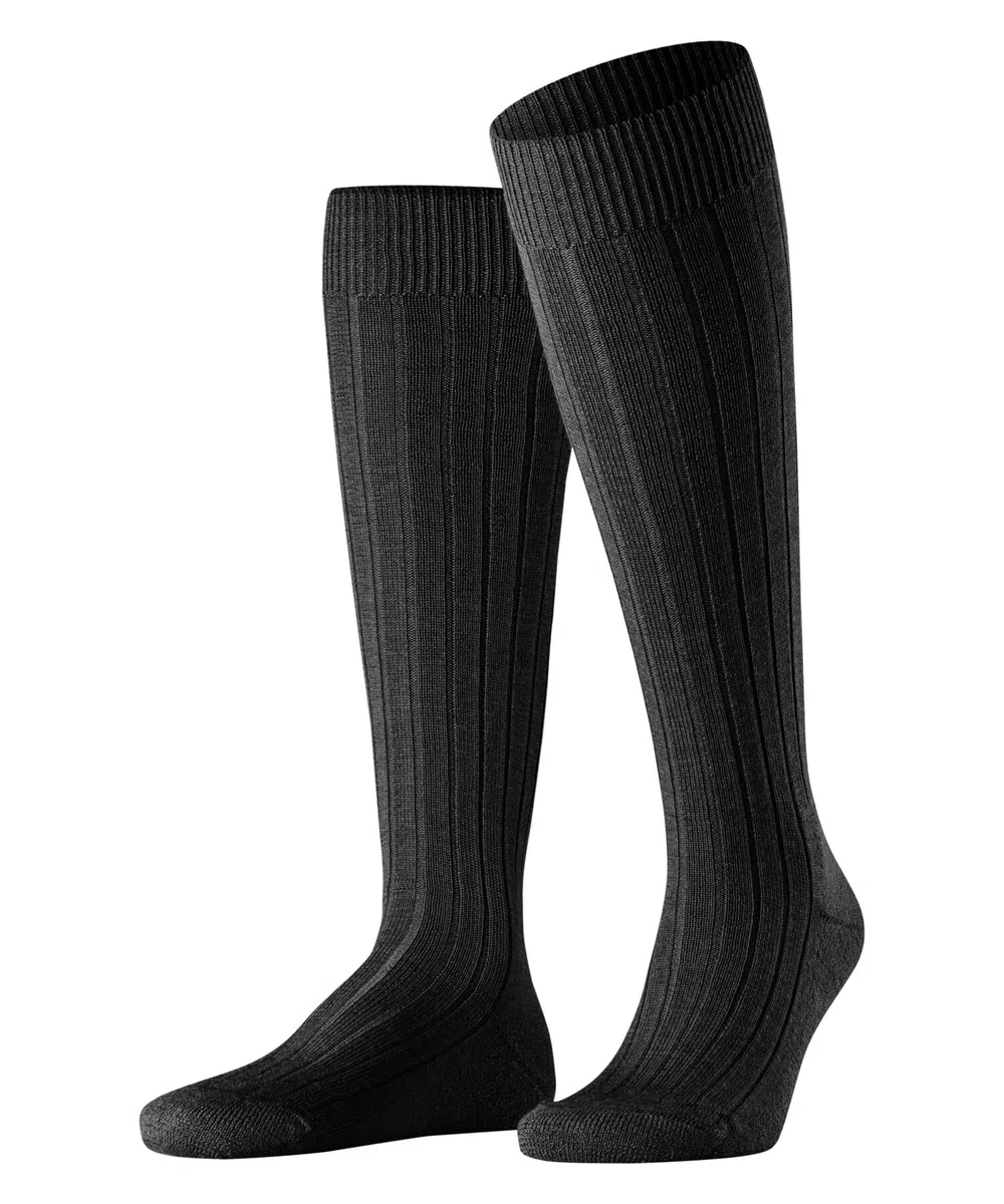 FALKE Teppich Im Schuh M Kh lana lisos 1 par, Calcetines largos Hombre, Negro Black 3000, 43-44