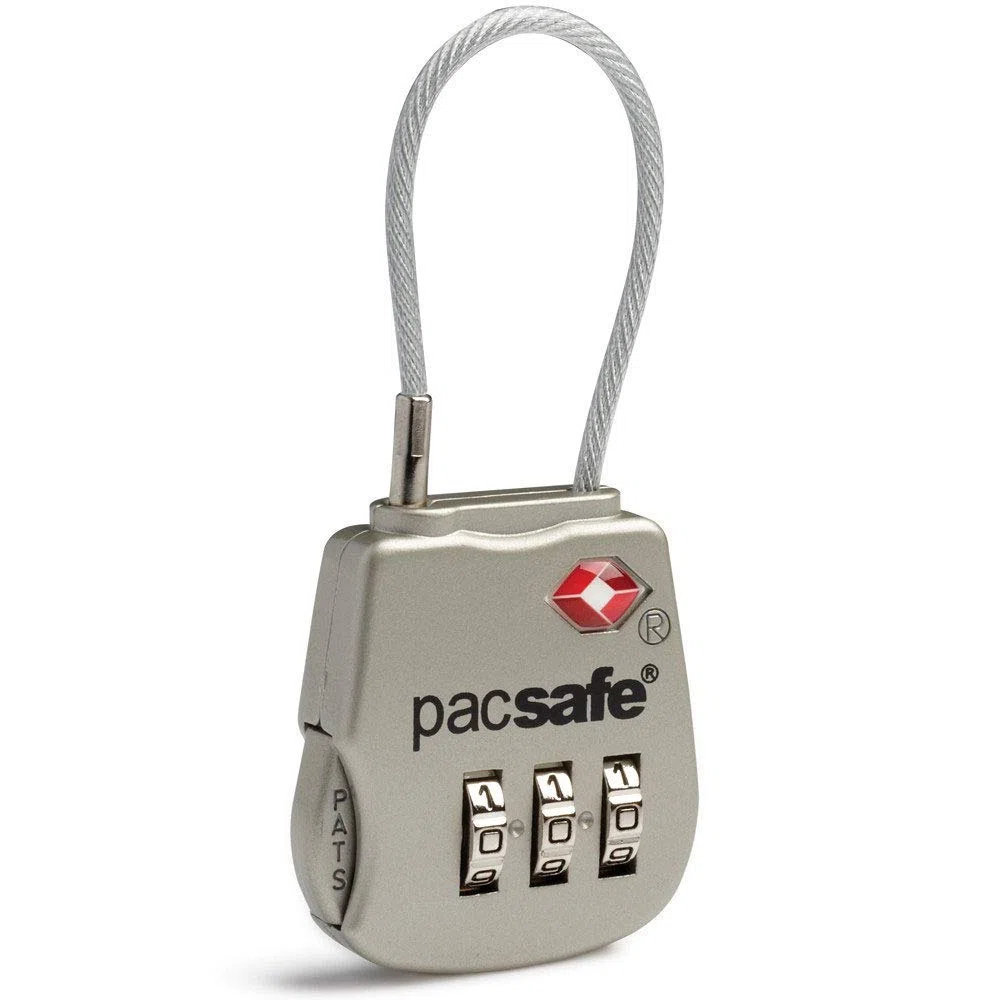 Pacsafe Prosafe 800 TSA 3 Dial Cable Lock Candado para Equipaje, 8 cm, Silver 705