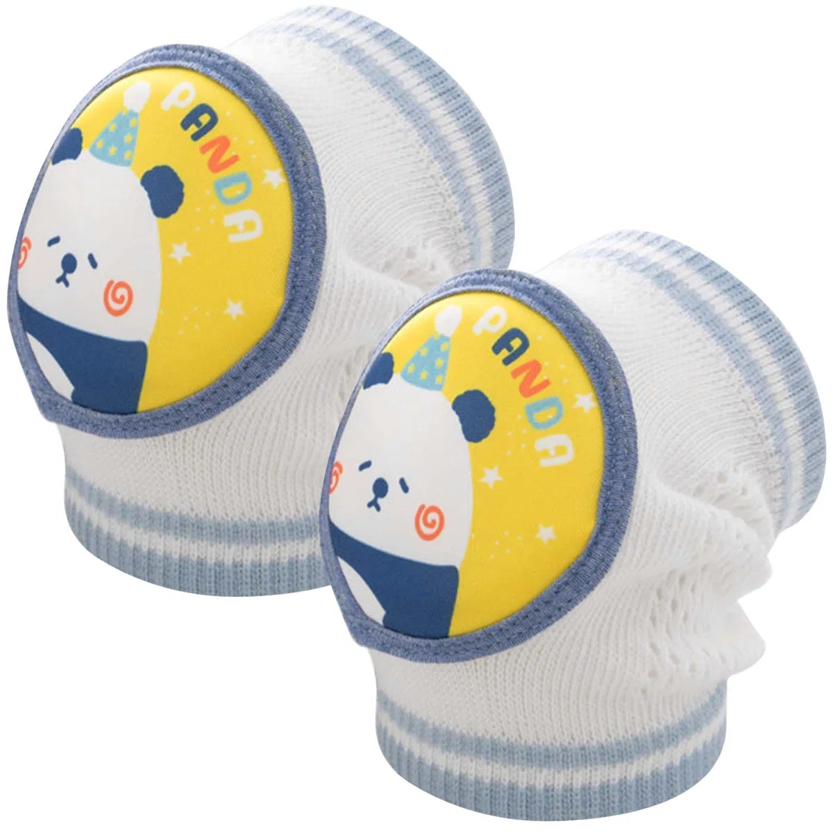 Respirable Rodilleras para Bebés, Rodilleras para Gatear de Algodón Primera, Rodilleras Bebe Gateo Elástico, Rodilleras Bebe con Estampado de Pandas, Baby Rodilla Pierna Pad para Niños de 0 a 4 Años