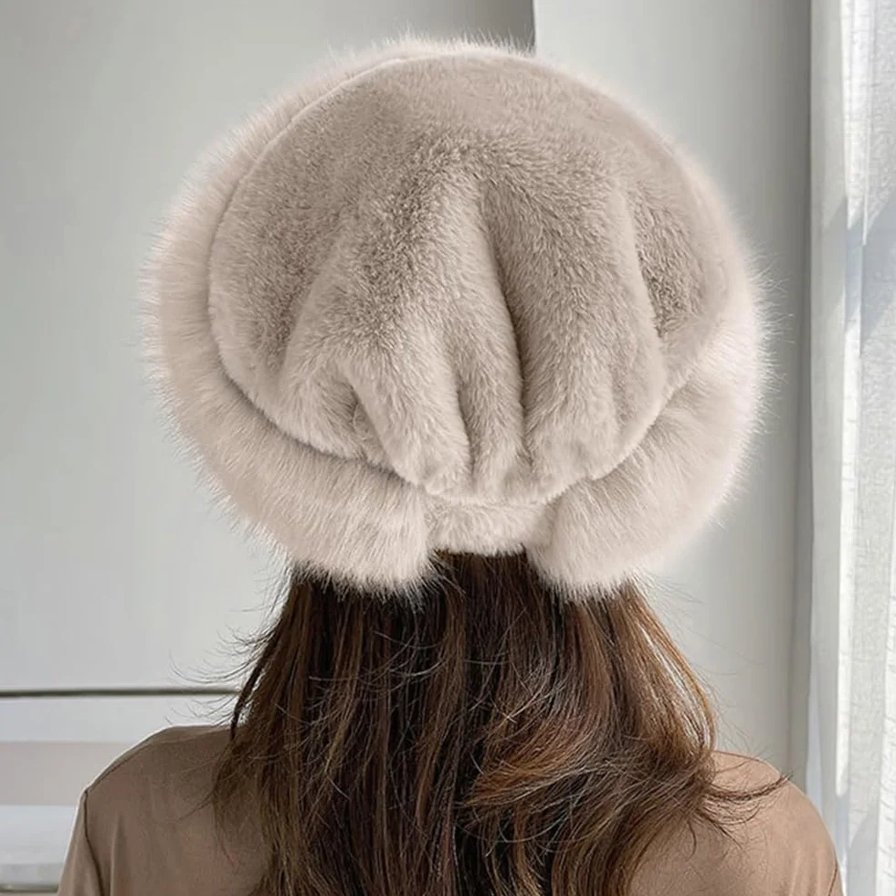 Uposao - Sombrero térmico de piel sintética para mujer, para hombre, supergrueso, cálido, para esquí, snowboard, moto, acampada, senderismo, ciclismo