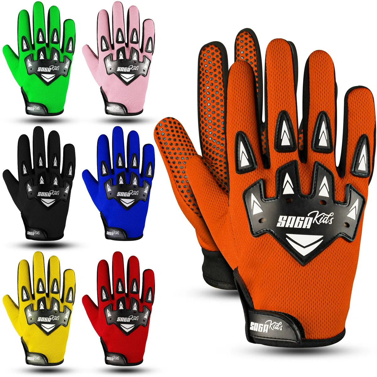 Guantes de Moto para Niños con Máxima Protección – Guantes Motocross, BMX y Dirt Bike con Agarre Antideslizante, Cómodos y Resistentes para Jóvenes Campeones