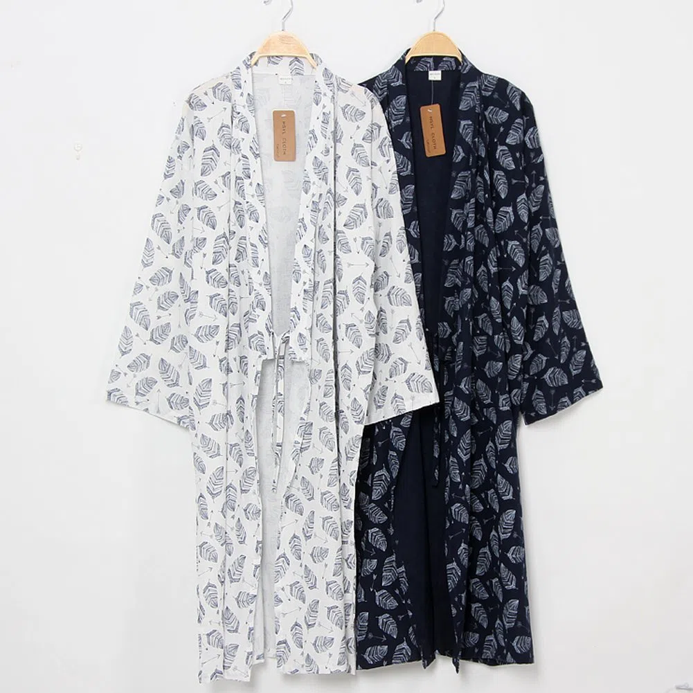 Hombres Yukata Robes Kimono Robe Khan Vapor Ropa Pijamas # 07
