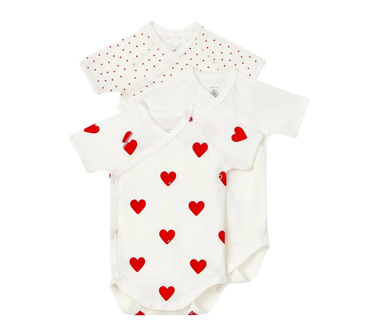 Petit Bateau Body de Manga Corta para Recién Nacido (Pack de 3) Unisex bebé