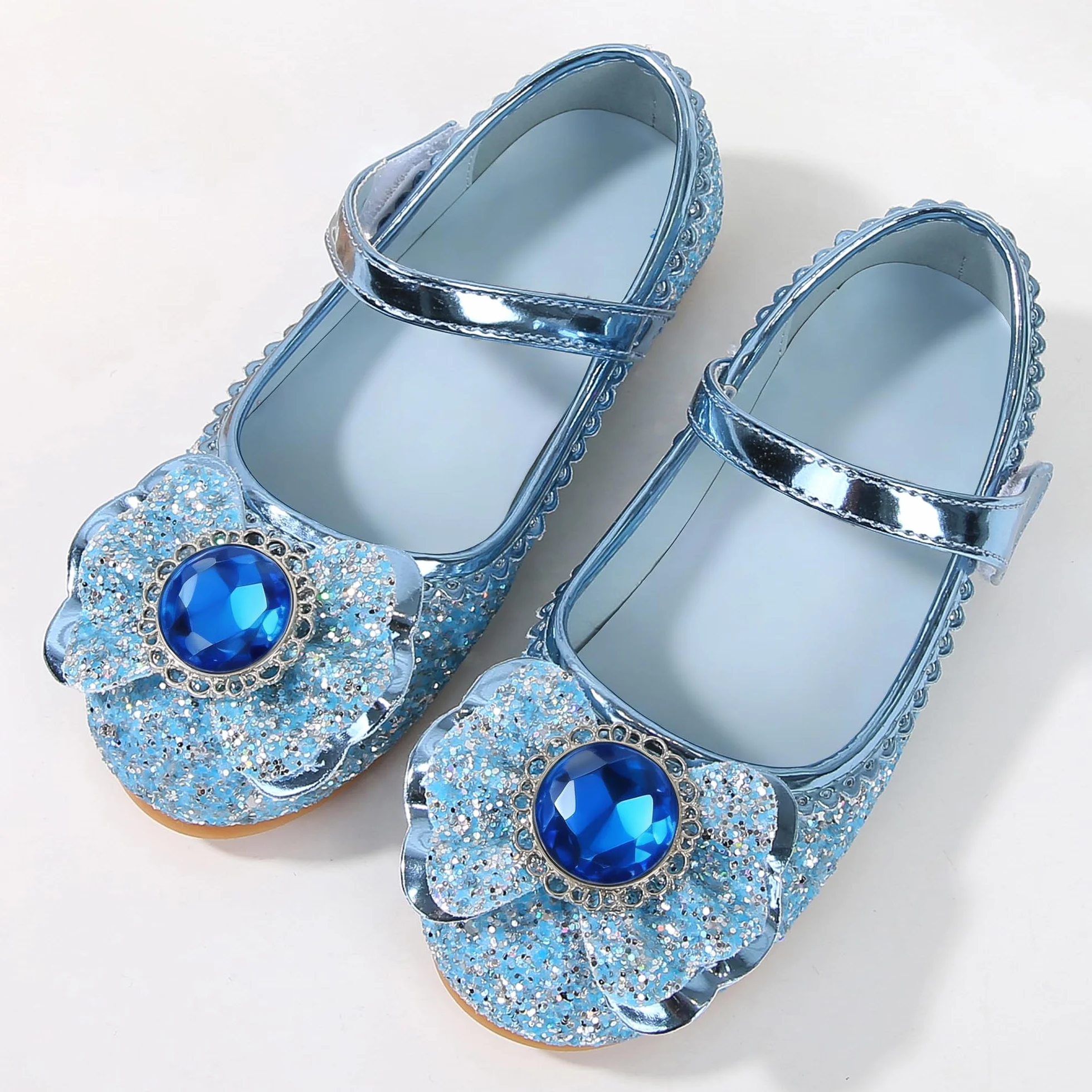 New front Bailarinas Niñas y Niñas Bailarinas de Cuero Zapatos de Fiesta Individuales Zapatos de Baile con Lentejuelas Princesa Elegante Bailarina Plana Bimba Fiesta