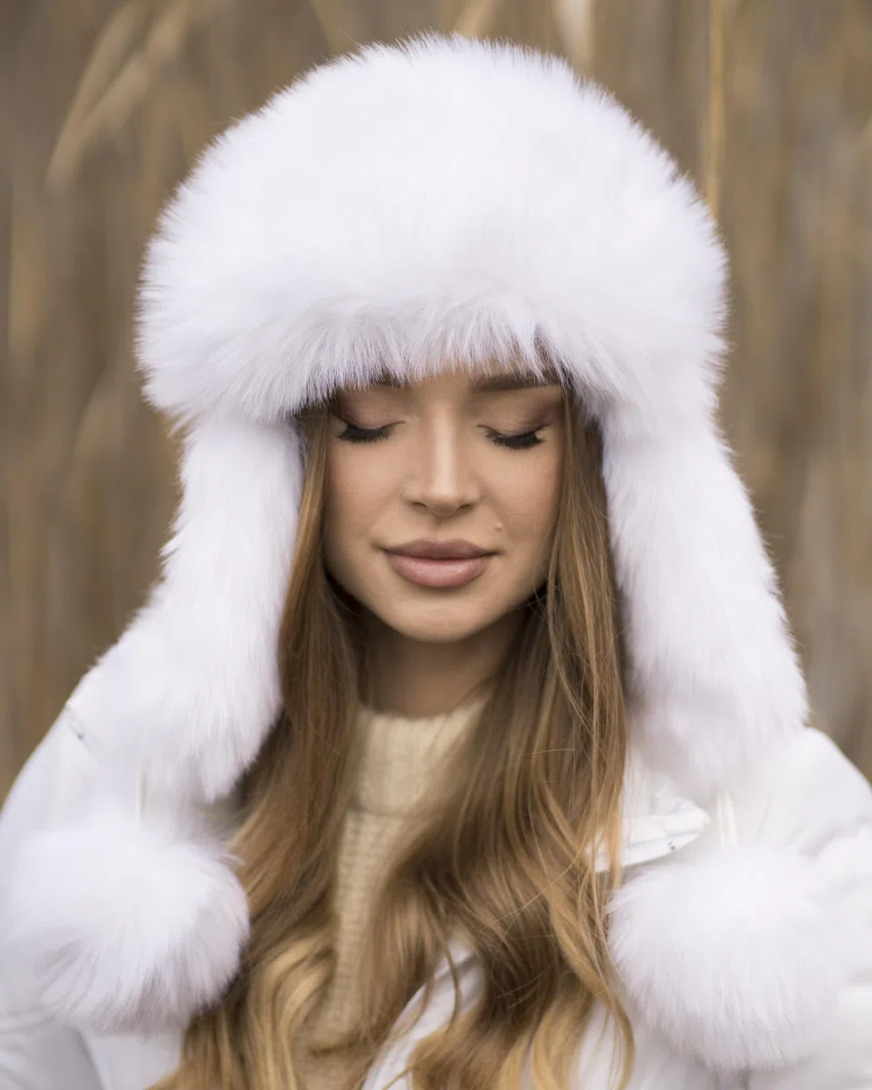 Futrzane Sombrero de Bombardero - Gorro con Cuero y Piel Sintetica para Mujer