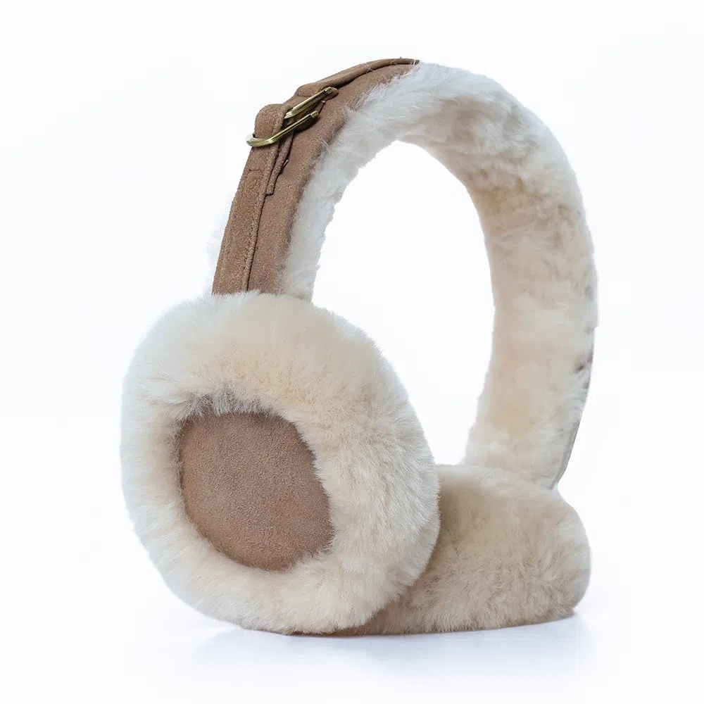 MGGMOKAY Orejeras de invierno para hombres y mujeres orejera de piel oveja Calentadores Oído al Aire Libre Covers plegables
