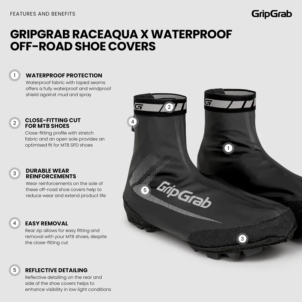 GripGrab RaceAqua X Impermeable MTB CX Gravel Bike Cubrezapatos a Prueba de Viento Ligero Aero Ciclismo Cubierta de Lluvia