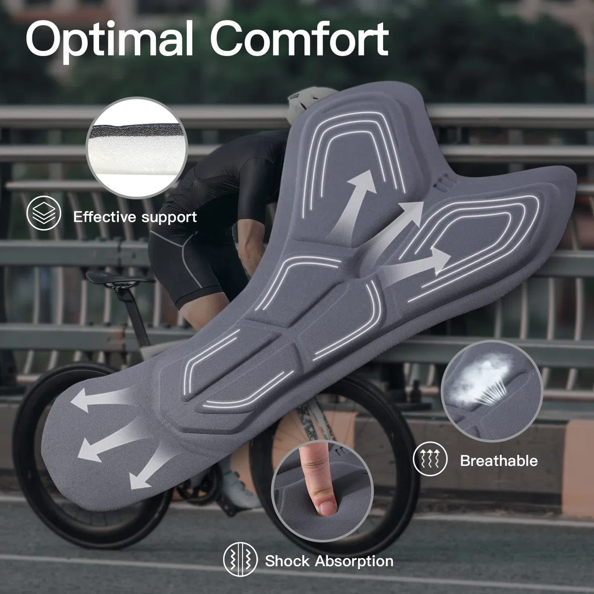 NOOYME Shorts de Ciclismo para Hombre Calzoncillos de Ciclismo para Hombre con Almohadilla para el Asiento