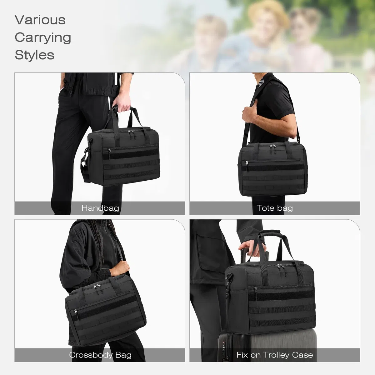 SPAHER Bolsa Viaje Cabina Avion 40x30x20 Ryanair Vueling Equipaje de Mano Bolsa de Cabina Deporte Gimnasio Táctico Hombre Impermeable Maleta Cabina 25L con Neceser, Negro