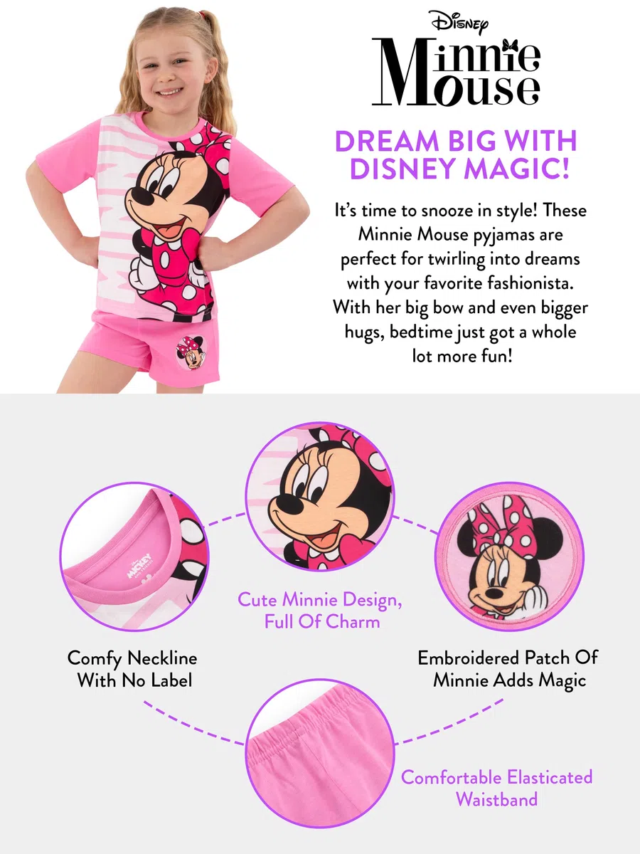 Disney Pijama Niña Minnie Mouse, Minnie Pijama Chica, Pijamas Niña Manga Larga, Pijamas De Invierno