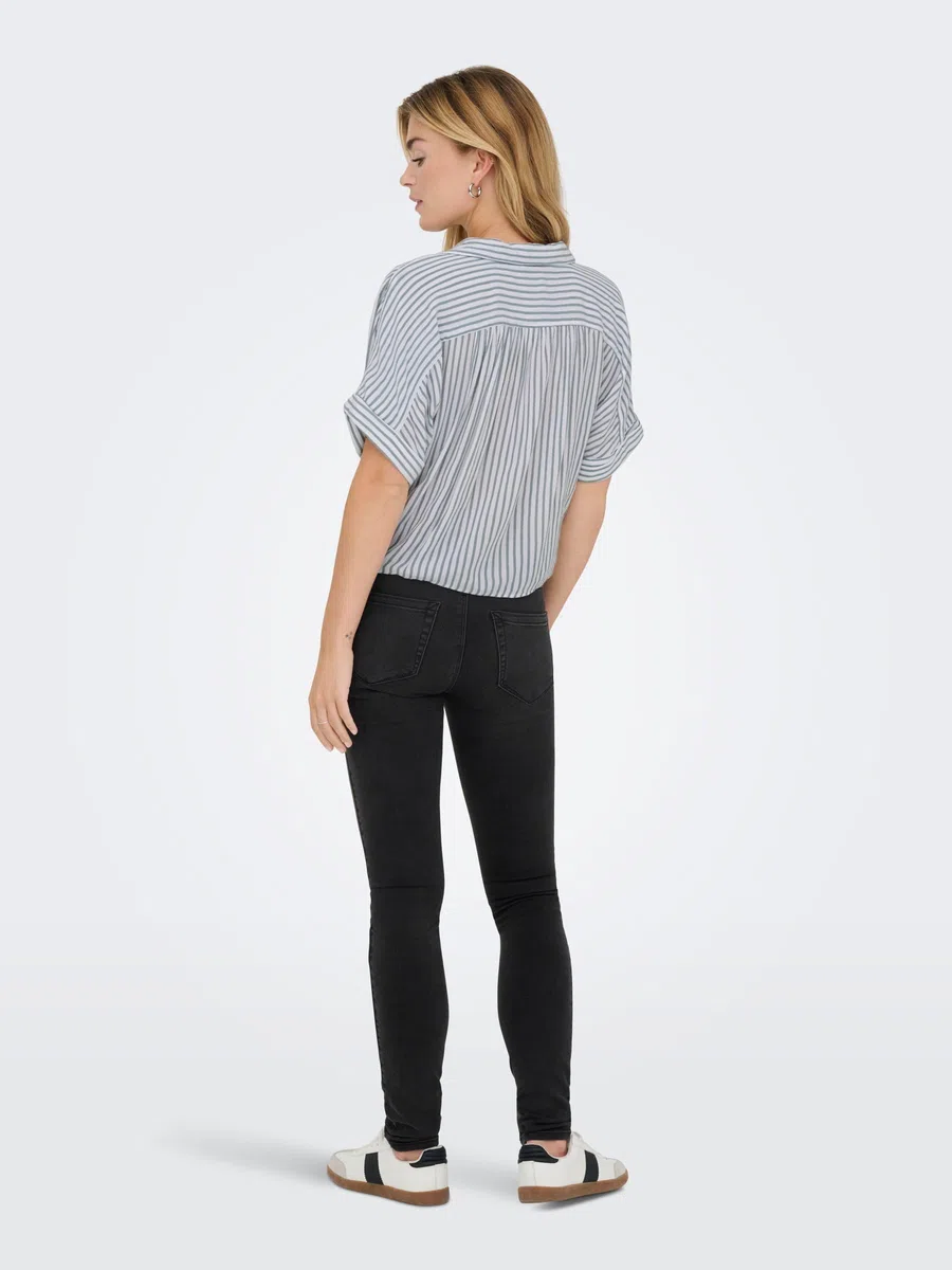 Only Onlpaula Life S/S Tie Shirt Wvn Noos Camisa Femenina Corta Detalle Nudo Mujer (Pack de 1)