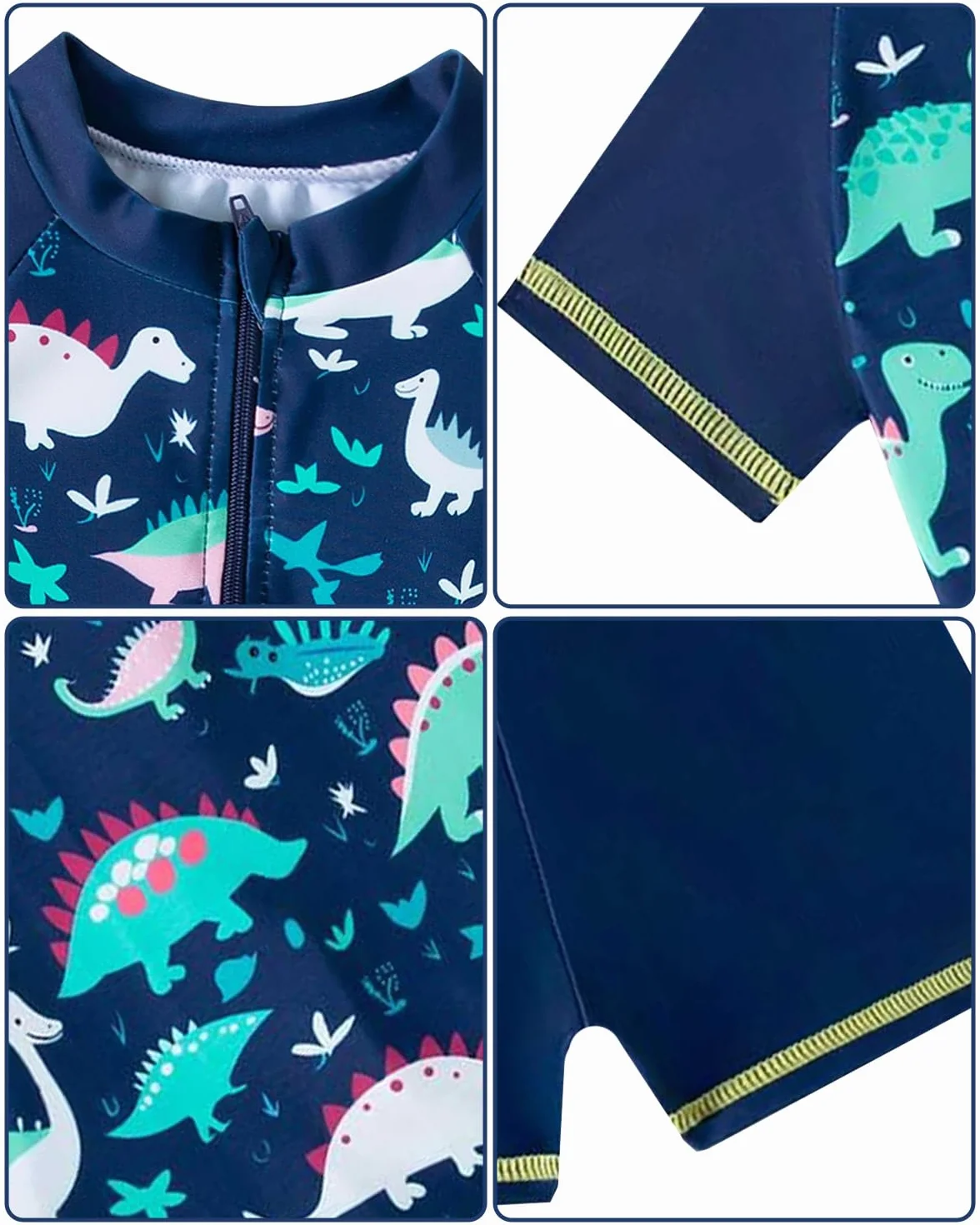 JiAmy Conjunto de 3 piezas de camiseta de protección contra erupciones para niños pequeños con traje de baño de manga corta para niños